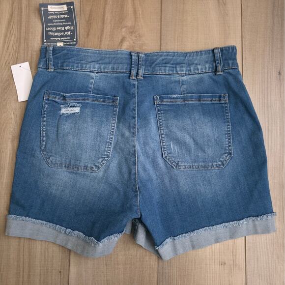 Democracy Ab-Solution High Rise Short Denim Blue Short Women Sz 14 - Picture 2 of 9